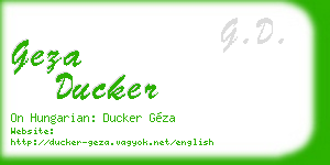 geza ducker business card
